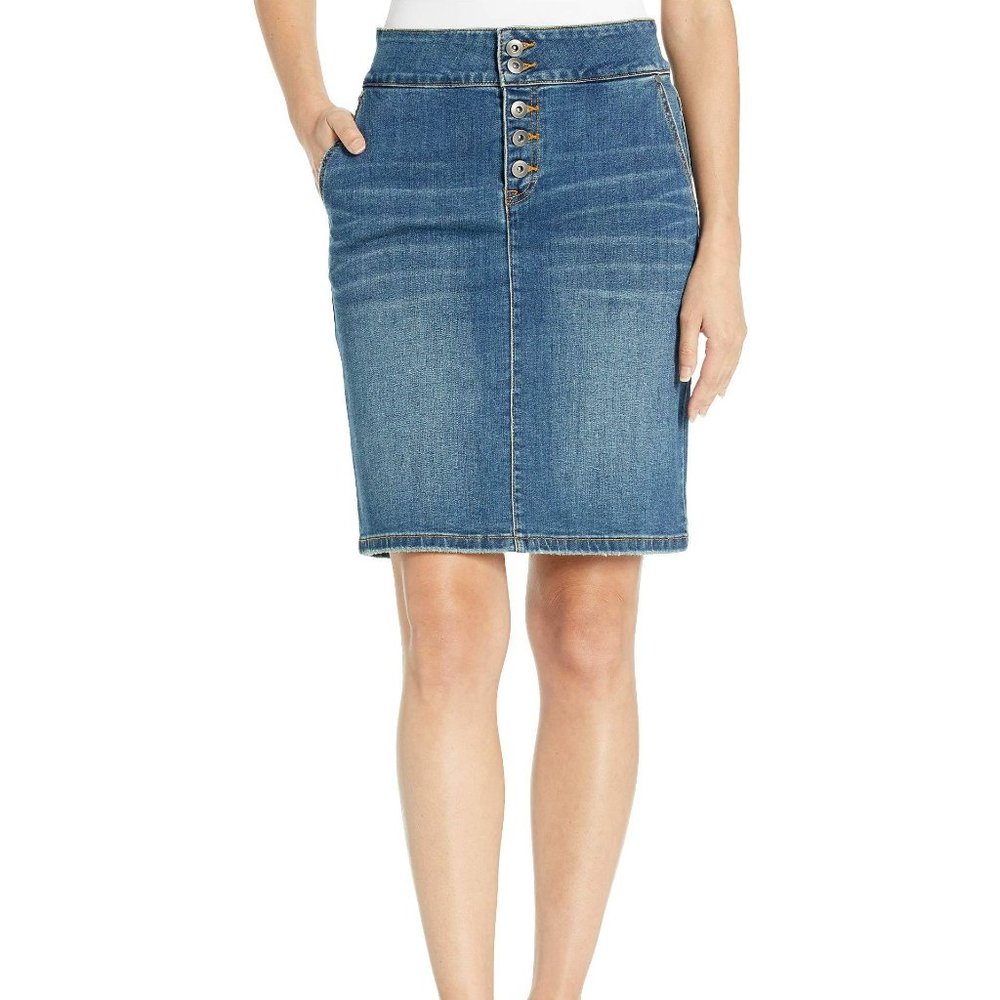 🆕🙂Vintage Classy Denim Organic Cotton Eco Green Environmentally Earth Skirt